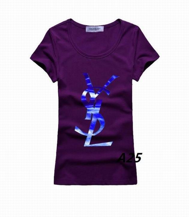 YSL short round collar T woman S-XL-117
